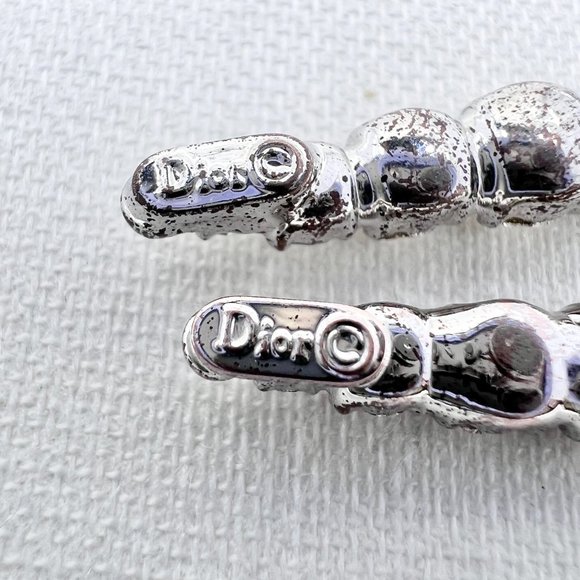Dior - Vintage Costume Silver Tone Graduated Clear Crystal Drop Post Earrings - Picture 5 of 6
